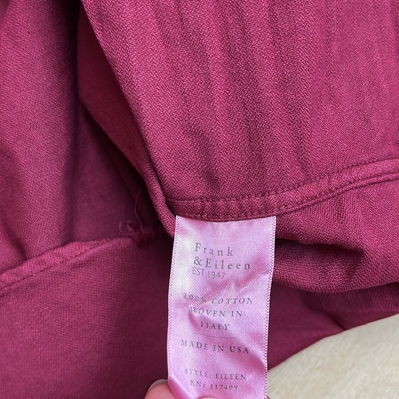 Frank & Eileen - Eileen Relaxed Button-Up Shirt in Garnet, Size small 1332 - Picture 8 of 8